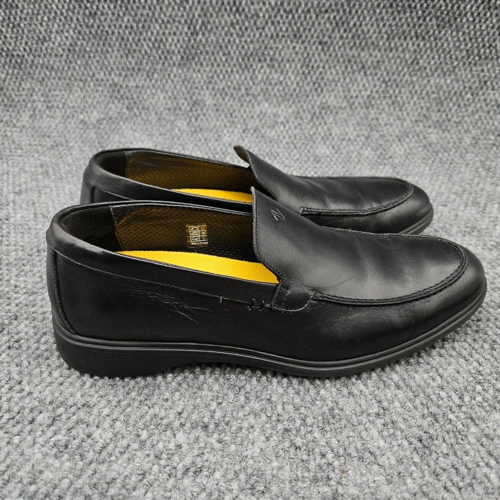 Amberjack (Men's 10) Black Leather The Loafer Slip On Dress Casual Comfort Shoes